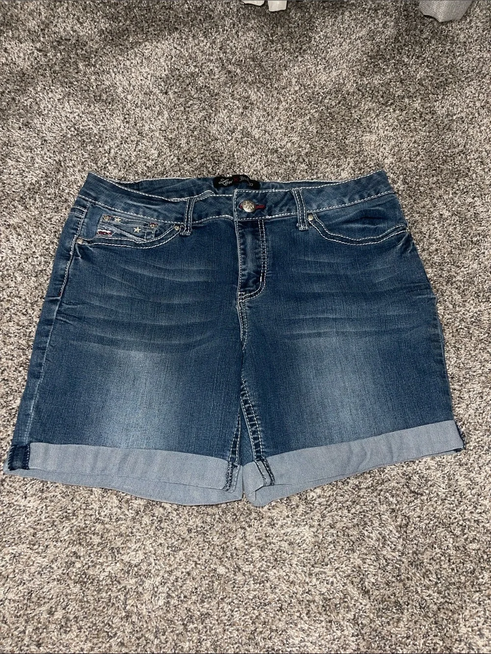 Love Indigo light blue denim shorts
